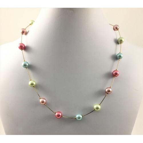 Collier passe-partout perles multicolores